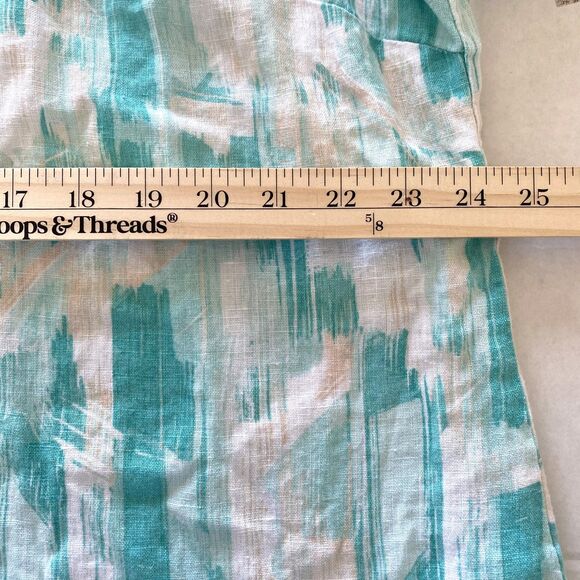 JM Collection Linen Blend Button Up 3/4 Sleeve Shirt Lace Trim Feminine Style 20 - Picture 6 of 10